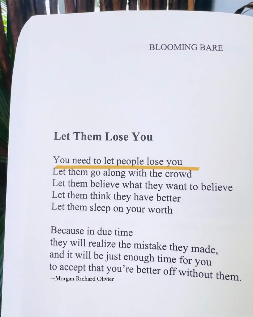 let them lose you, blooming bare, Morgan Richard Olivier
